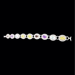 ‼️ Doug Paulus DP Multi Gemstone 925 Sterling Silver Bracelet 7.25 Inches.